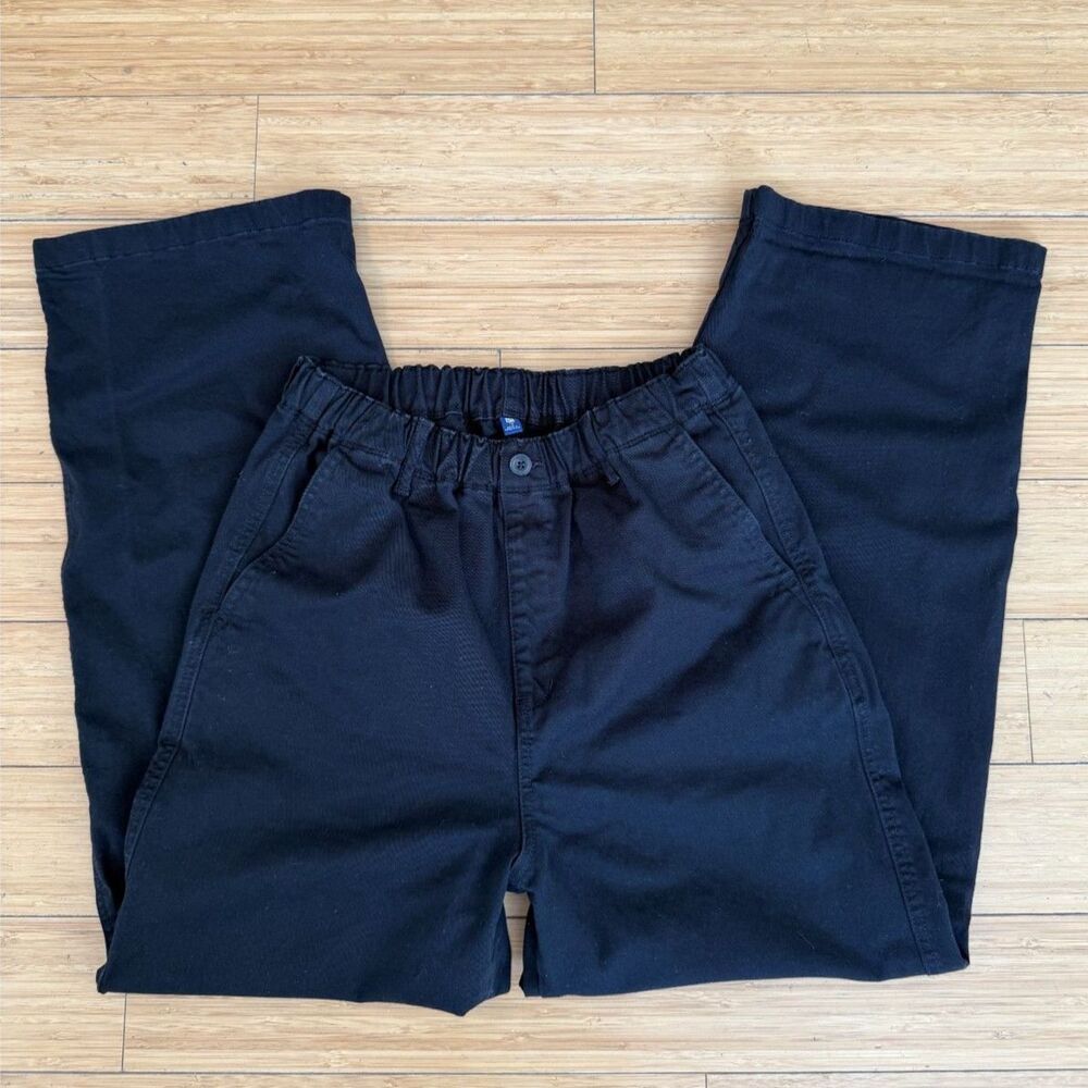 Uniqlo Kids Black Trousers Size 13 High Rise Wide Leg Uniform Workwear